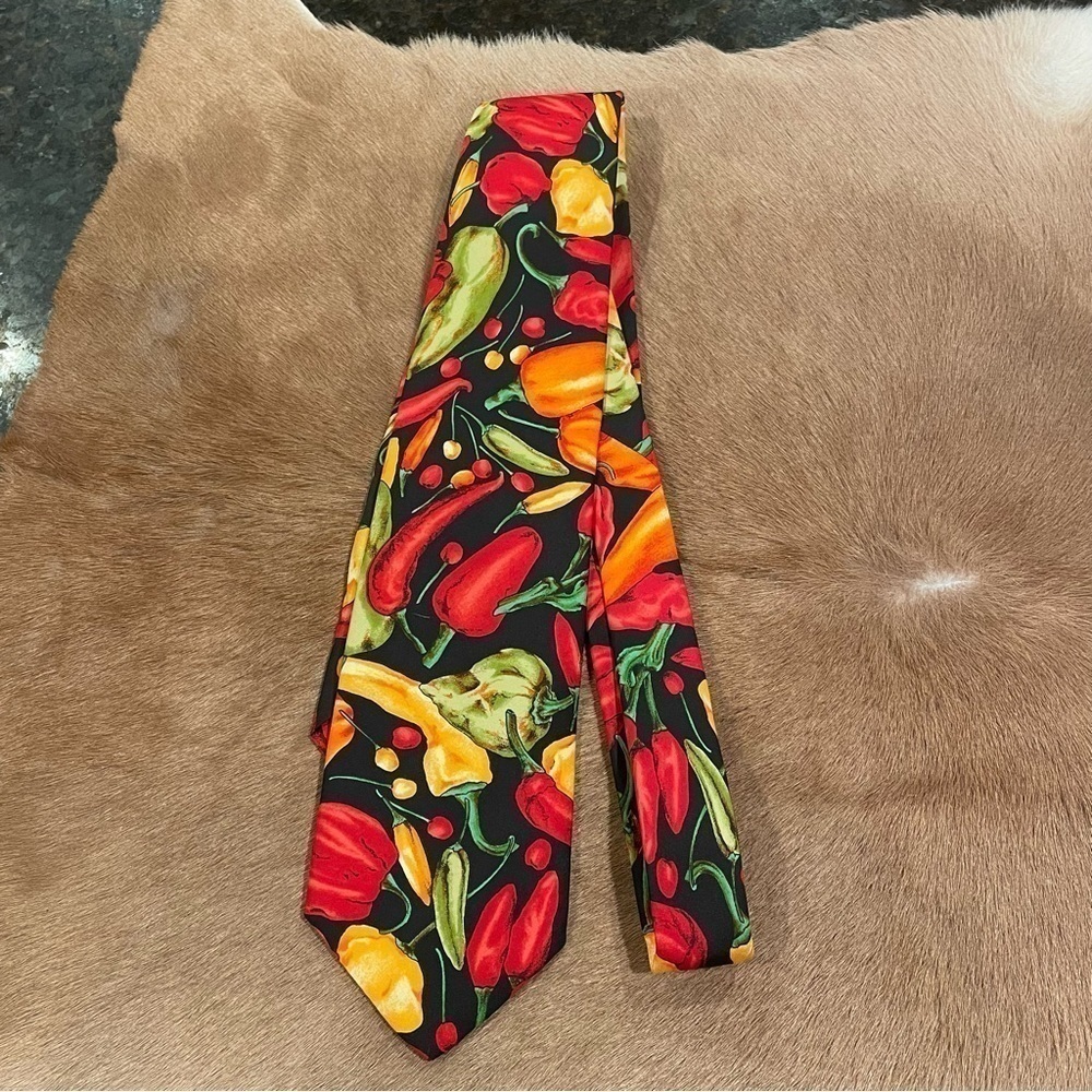 Lands End Hot Pepper Silk Tie Peppers Chili